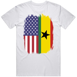 Ghana American Flag Worn Look T Shirt Ghana American Flag Worn Look T Shirt