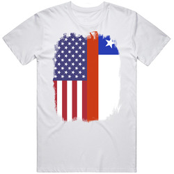 Chile American Flag Worn Look T Shirt Chile American Flag Worn Look T Shirt