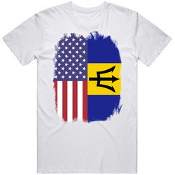 Barbados American Flag Worn Look T Shirt Barbados American Flag Worn Look T Shirt