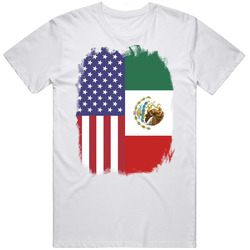 Mexico Usa Dual Citizen Immigrant Flag Worn Look T Shirt Mexico Usa Dual Citizen Immigrant Flag Worn Look T Shirt