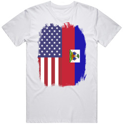 Haiti Usa Dual Citizen Immigrant Flag Worn Look T Shirt Haiti Usa Dual Citizen Immigrant Flag Worn Look T Shirt