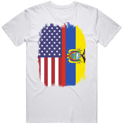 Ecuador Usa Dual Citizen Immigrant Flag Worn Look T Shirt Ecuador Usa Dual Citizen Immigrant Flag Worn Look T Shirt