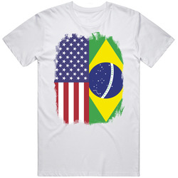 Brazil Usa Dual Citizen Immigrant Flag Worn Look T Shirt Brazil Usa Dual Citizen Immigrant Flag Worn Look T Shirt