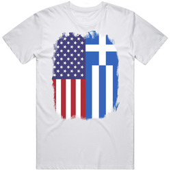 Greek Usa Dual Citizen Immigrant Flag Worn Look T Shirt Greek Usa Dual Citizen Immigrant Flag Worn Look T Shirt