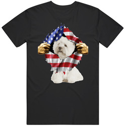 West Highland White Terrier Hands Tearing Us Flag T Shirt West Highland White Terrier Hands Tearing Us Flag T Shirt