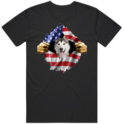 Siberian Husky Hands Tearing Us Flag T Shirt Siberian Husky Hands Tearing Us Flag T Shirt