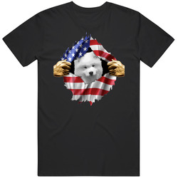 Samoyed Hands Tearing Us Flag T Shirt Samoyed Hands Tearing Us Flag T Shirt