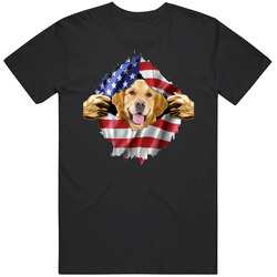 Golden Retriever Hands Tearing Us Flag T Shirt Golden Retriever Hands Tearing Us Flag T Shirt