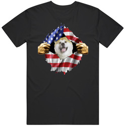 Akita Hands Tearing Us Flag T Shirt Akita Hands Tearing Us Flag T Shirt