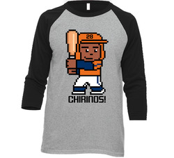 Robinson Chirinos Tecmo Baseball Player Houston Baseball Fan Raglan T 
