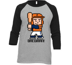 Alex Bregman Tecmo Baseball Player Houston Baseball Fan Raglan T Shirt