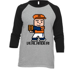 Justin Verlander Tecmo Baseball Player Houston Baseball Fan Raglan T S