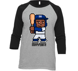Cameron Maybin Tecmo Baseball Player New York Y Baseball Fan Raglan T 