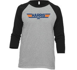 Will Harris #36 Top Gun Houston Baseball Player Fan Raglan T Shirt