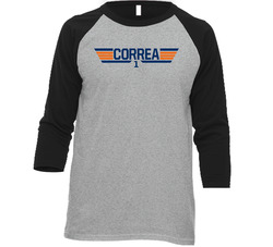 Carlos Correa #1 Top Gun Houston Baseball Player Fan Raglan T Shirt