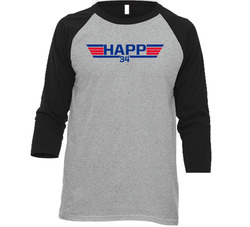 J A Happ #34 Top Gun New York Y Baseball Player Fan Raglan T Shirt