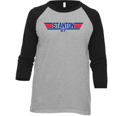 Giancarlo Stanton #27 Top Gun New York Y Baseball Player Fan Raglan T 