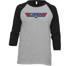 Patrick Corbin #46 Top Gun Washington Baseball Player Fan Raglan T Shi