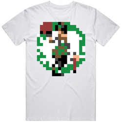 Boston Basketball Team Pixelated 8 Bit Logo Fan T Shirt