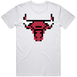 Chicago Basketball Team Pixelated 8 Bit Logo Fan T Shirt