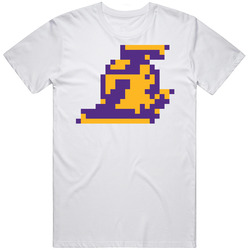 Los Angeles Basketball Team Pixelated 8 Bit Logo Fan T Shirt