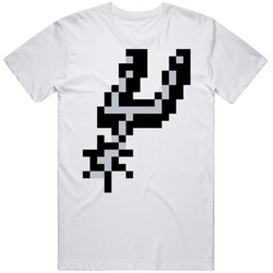 San Antonio Basketball Team Pixelated 8 Bit Logo Fan T Shirt