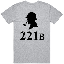 221b Baker Street Sherlock Holmes Silhouette Geek Nerd Fan T Shirt
