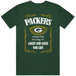 Green Bay Football Whiskey Label Parody Sports Team Fan T Shirt