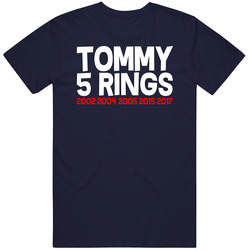 Tommy 5 Rings Tom Brady New England Football Sports Team Fan T Shirt