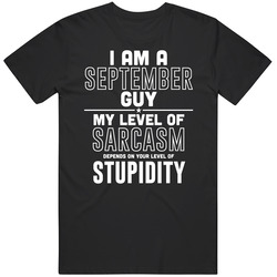 September Guy Sarcasm Depends On Stupidity Funny Birthday Gift T Shirt