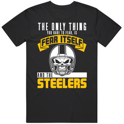 Fear Itself And Pittsburgh Football Team Fan Badass Skull T Shirt