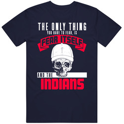 Fear Itself And Cleveland Baseball Team Fan Badass Skull T Shirt
