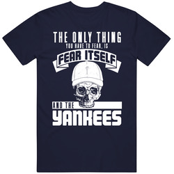 Fear Itself And New York Nyy Baseball Team Fan Badass Skull T Shirt