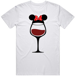 Wine Glass Minnie Mouse Ears Funny Wine Lovers T Shirt