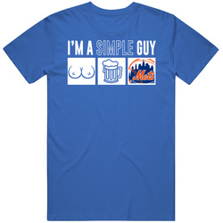 New York Nym Baseball I'm A Simple Guy Boobs Beer Sports Fan T Sh