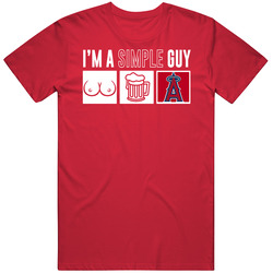 Los Angeles Laa Baseball I'm A Simple Guy Boobs Beer Sports Fan T