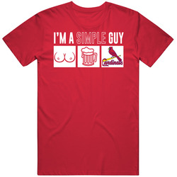 St Louis Baseball I'm A Simple Guy Boobs Beer Sports Fan T Shirt