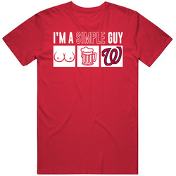 Washington Baseball I'm A Simple Guy Boobs Beer Sports Fan T Shir
