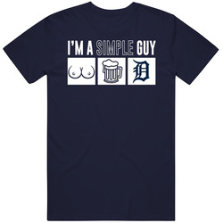 Detroit Baseball I'm A Simple Guy Boobs Beer Sports Fan T Shirt