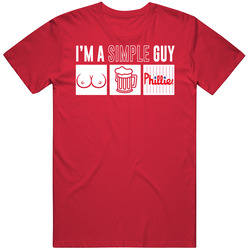 Philadelphia Baseball I'm A Simple Guy Boobs Beer Sports Fan T Sh