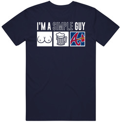 Atlanta Baseball I'm A Simple Guy Boobs Beer Sports Fan T Shirt