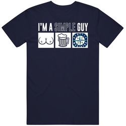 Seattle Baseball I'm A Simple Guy Boobs Beer Sports Fan T Shirt