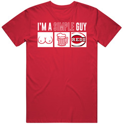 Cincinnati Baseball I'm A Simple Guy Boobs Beer Sports Fan T Shir
