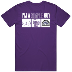 Colorado Baseball I'm A Simple Guy Boobs Beer Sports Fan T Shirt