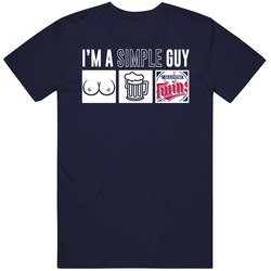 Minnesota Baseball I'm A Simple Guy Boobs Beer Sports Fan T Shirt