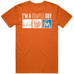 Miami Baseball I'm A Simple Guy Boobs Beer Sports Fan T Shirt