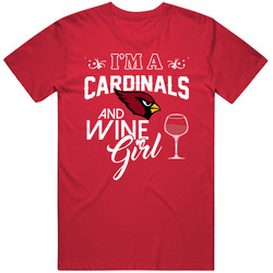 Im A Football And Wine Girl Arizona Football Fan T Shirt