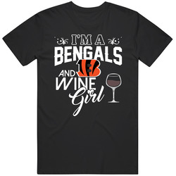 Im A Football And Wine Girl Cincinnati Football Fan T Shirt