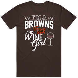 Im A Football And Wine Girl Cleveland Football Fan T Shirt