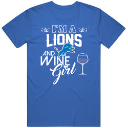 Im A Football And Wine Girl Detriot Football Fan T Shirt